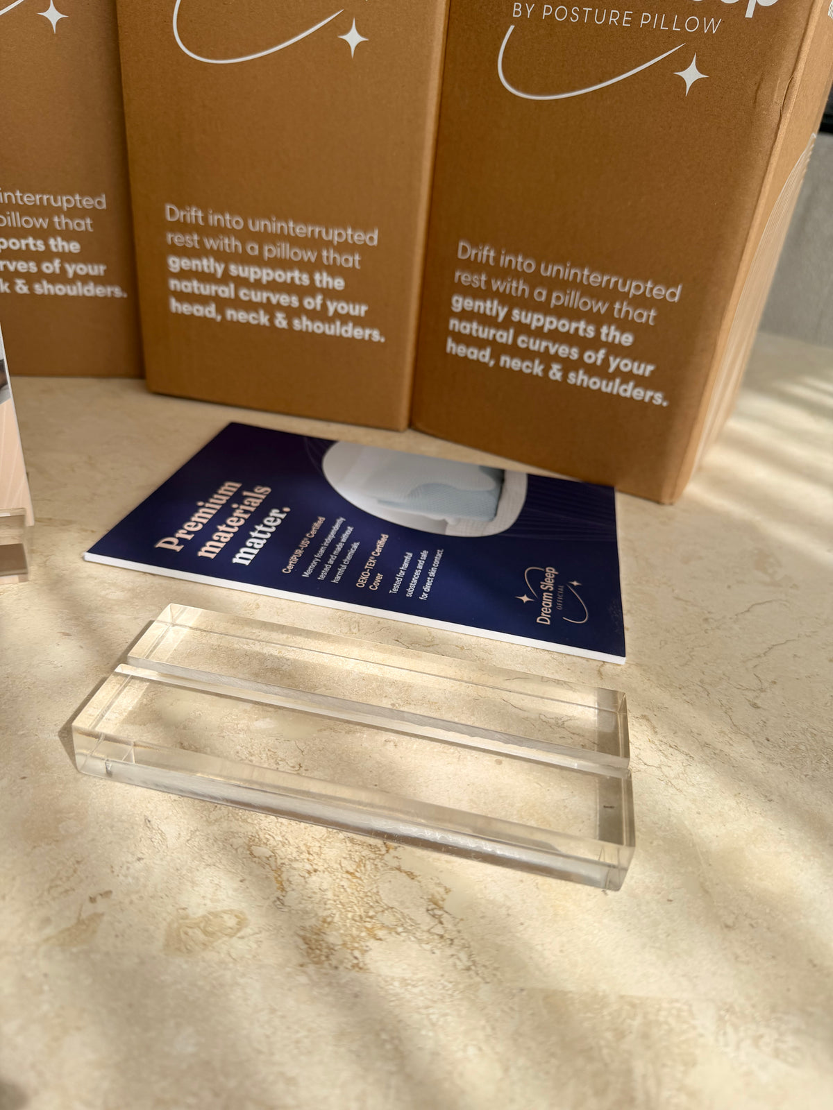 Complimentary A5 Paylite Counter Sign & Perspex Stand | Premium Materials Matter