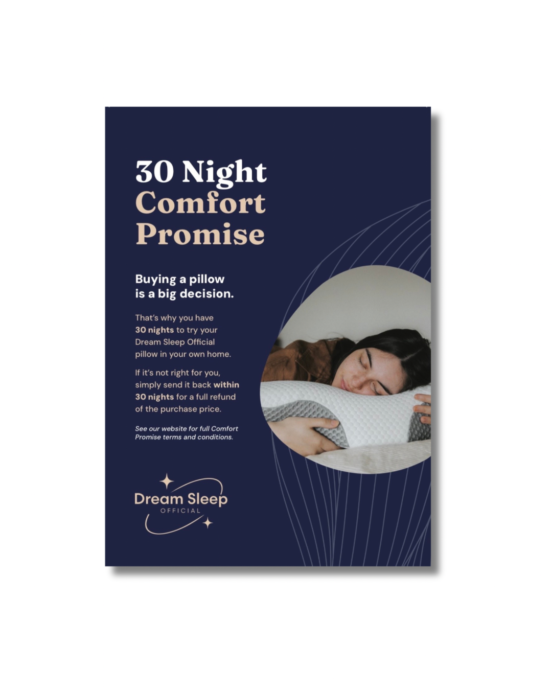 Complimentary A5 Paylite Counter Sign & Perspex Stand | 30-Night Comfort Promise